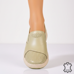 Pantofi piele naturala Heliora Green