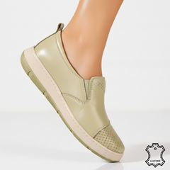 Pantofi piele naturala Heliora Green