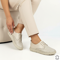 Pantofi piele naturala Calida Bej