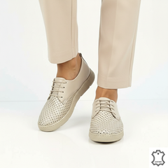Pantofi piele naturala Calida Bej
