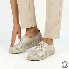 Pantofi piele naturala Calida Bej