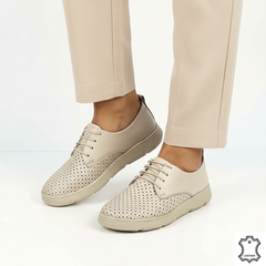Pantofi piele naturala Calida Bej