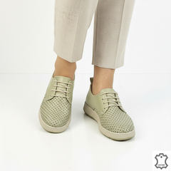 Pantofi piele naturala Calida Green