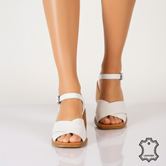 Sandale piele naturala Olas White