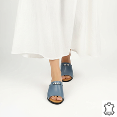 Papuci piele naturala Viva2 JeansBlue