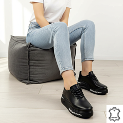 Pantofi piele naturala Warsaw Black