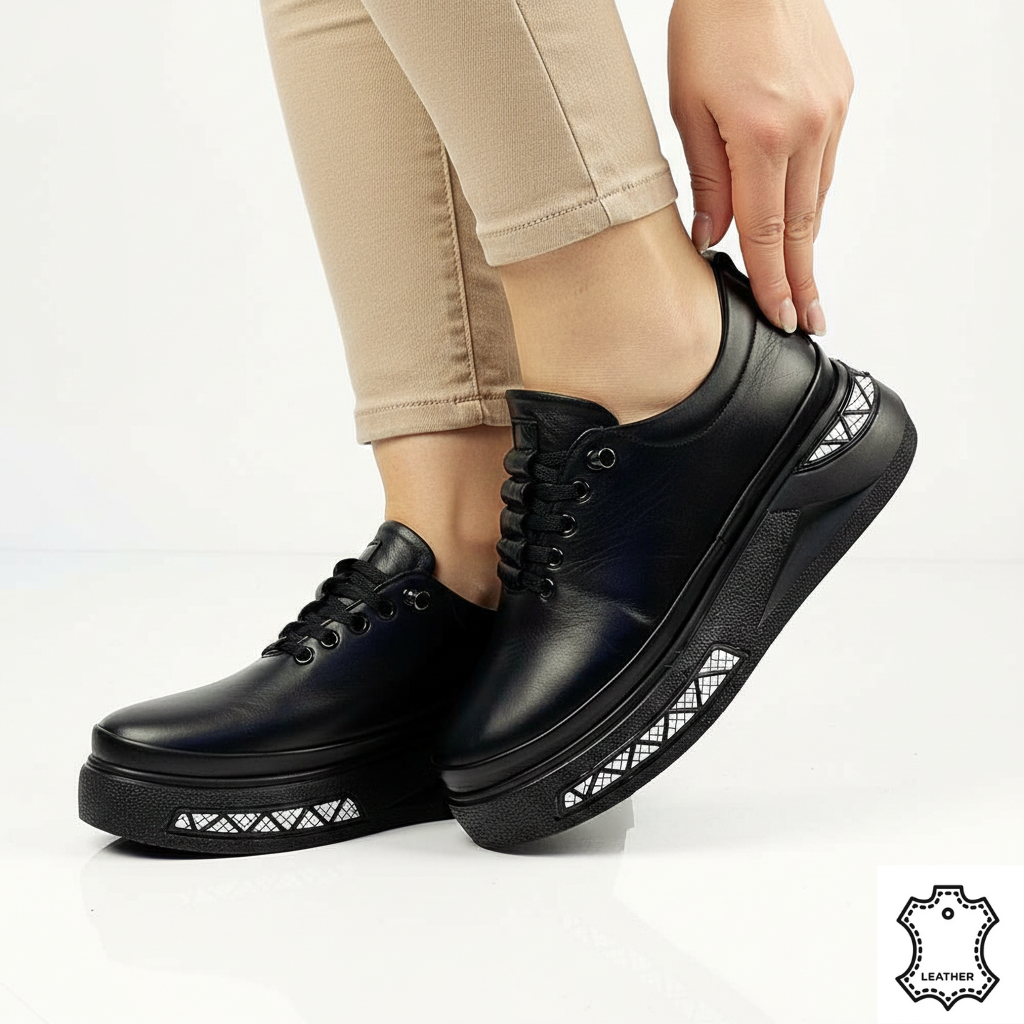 Pantofi piele naturala Warsaw Black
