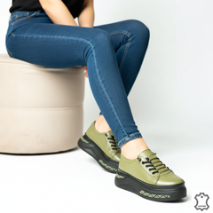 Pantofi piele naturala Athens Green