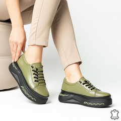 Pantofi piele naturala Athens Green