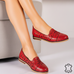 Balerini piele naturala Amarilla Red