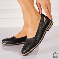 Balerini piele naturala Soleva Black