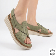 Sandale piele naturala Neamt Green