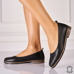 Balerini piele naturala Nerisa Black