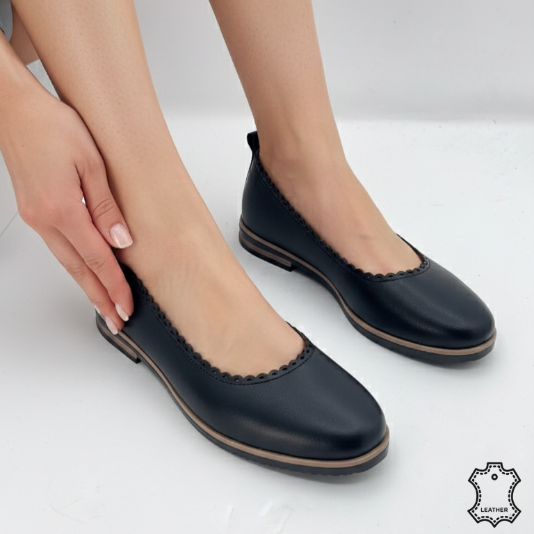 Balerini piele naturala Levora Black