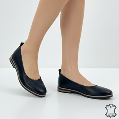 Balerini piele naturala Levora Black