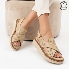 Sandale piele naturala Neamt Beige