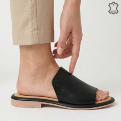 Papuci piele naturala Buzau Black