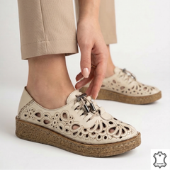 Pantofi Piele Naturala Timis Beige