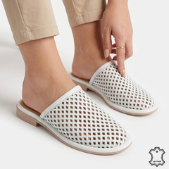 Papuci piele naturala Bucuresti White