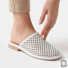 Papuci piele naturala Bucuresti White