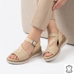 Sandale piele naturala Giurgiu Beige