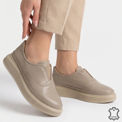 Pantofi Piele Naturala Constanta Beige