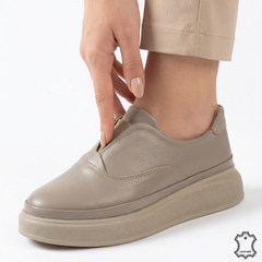 Pantofi Piele Naturala Constanta Beige