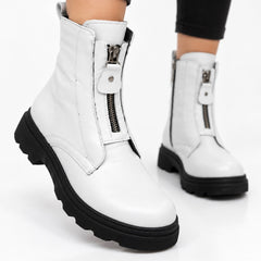 Ghete piele naturala Ankara White