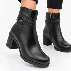 Botine piele naturala Zurich Black
