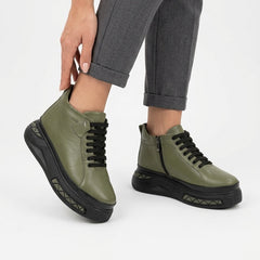 Ghete piele naturala Dare Green