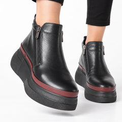 Ghete Piele Naturala Sky Black