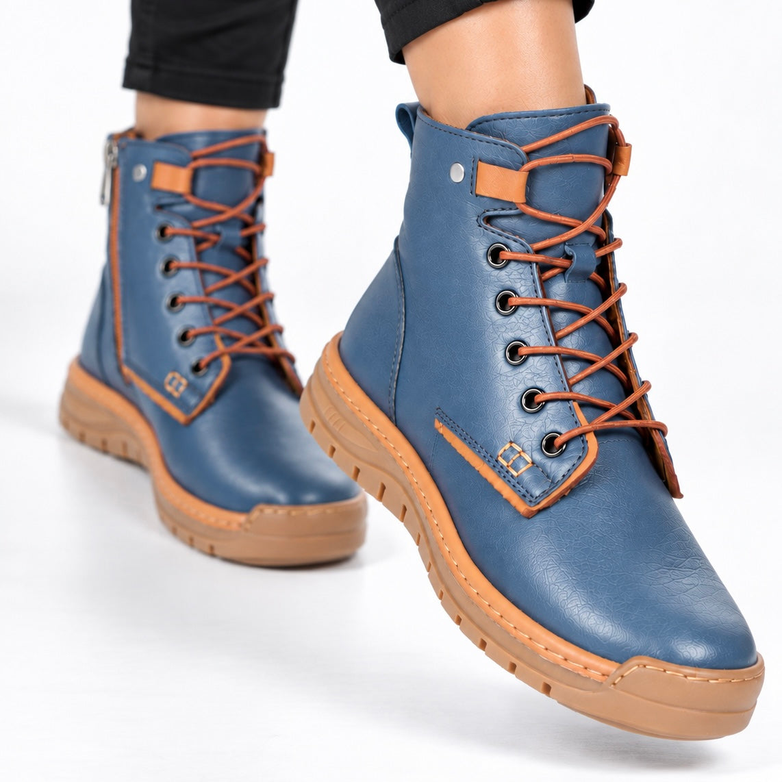 Ghete piele naturala Bavero JeansBlue