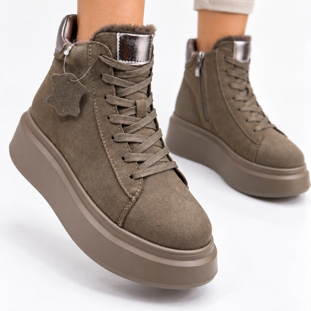 Ghete piele naturala intoarsa Amsterdam Beige