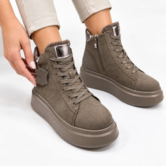 Ghete piele naturala intoarsa Amsterdam Beige