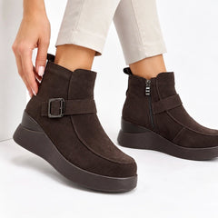 Ghete piele intoarsa Tilburg Brown