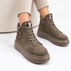 Ghete piele naturala intoarsa Amsterdam Beige