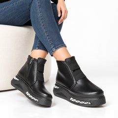 Ghete piele naturala Stockholm Black