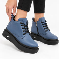 Ghete piele naturala Camora JeansBlue
