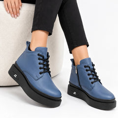 Ghete piele naturala Camora JeansBlue