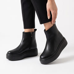 Ghete piele intoarsa Marsilia Black