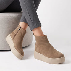 Ghete piele intoarsa Marsilia Beige Inchis