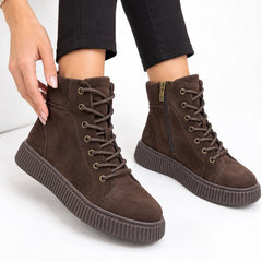 Ghete piele naturala intoarsa Leiden Brown