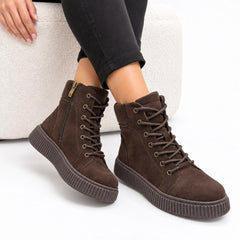 Ghete piele naturala intoarsa Leiden Brown