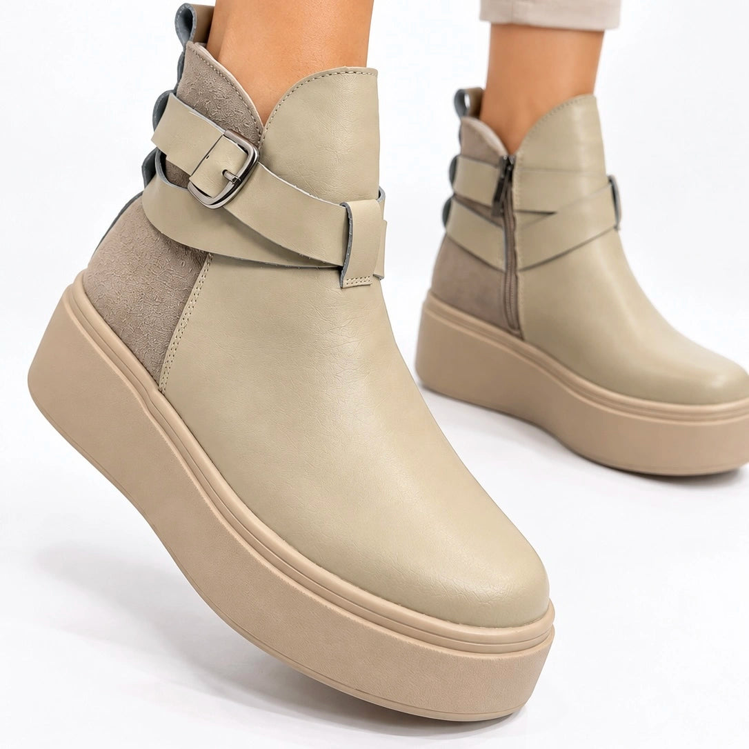 Ghete piele intoarsa Lahey Khaki