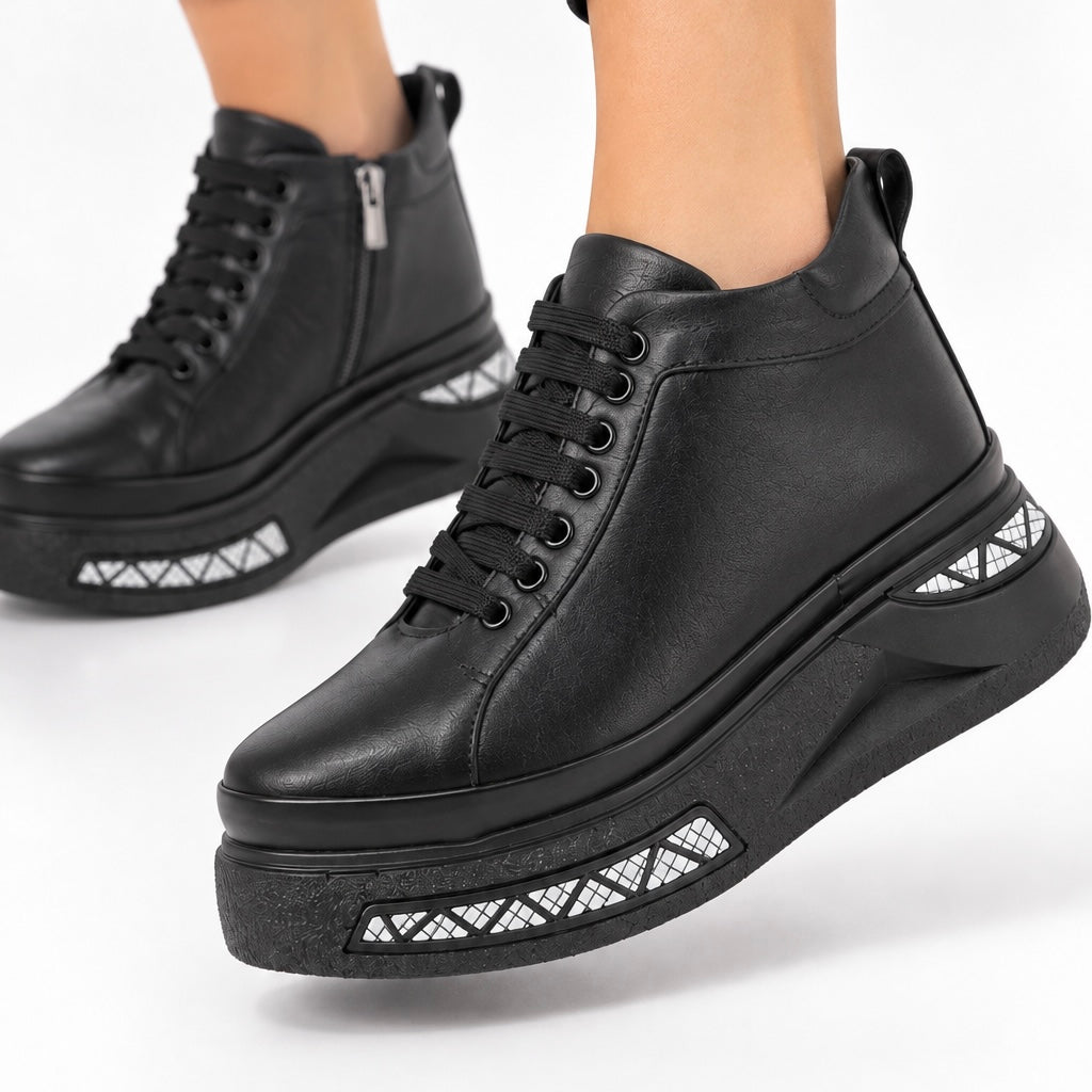 Ghete piele naturala Dare Black
