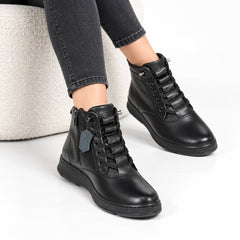 Ghete piele naturala Helsinki Black