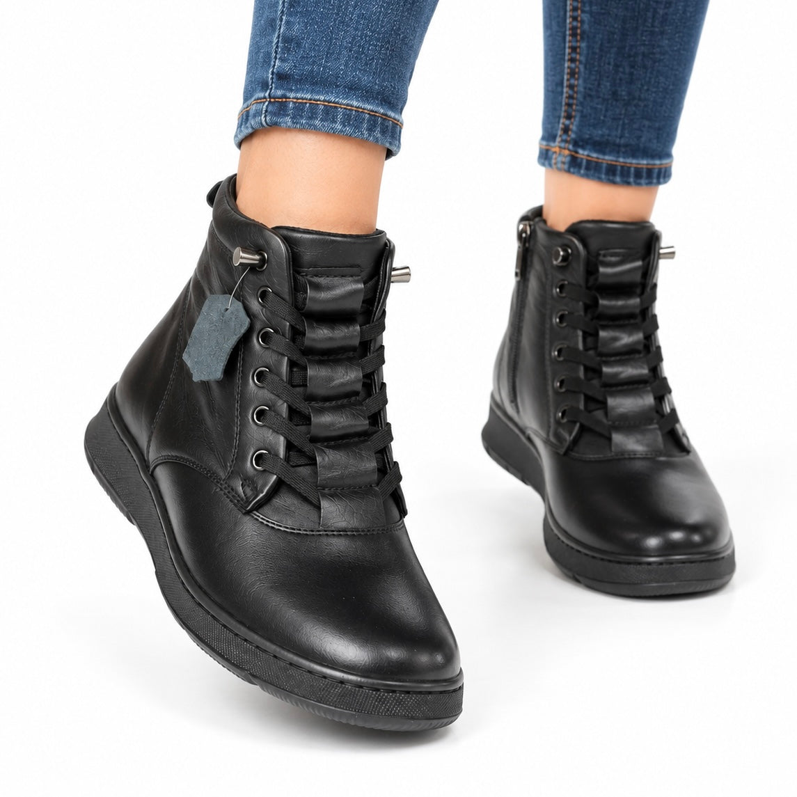 Ghete piele naturala Helsinki Black