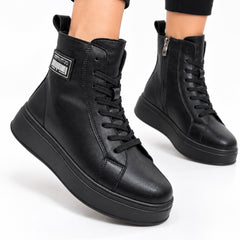 Ghete piele naturala Lille Black