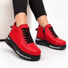 Ghete piele naturala Dare Red