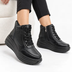Ghete piele naturala Breda Black